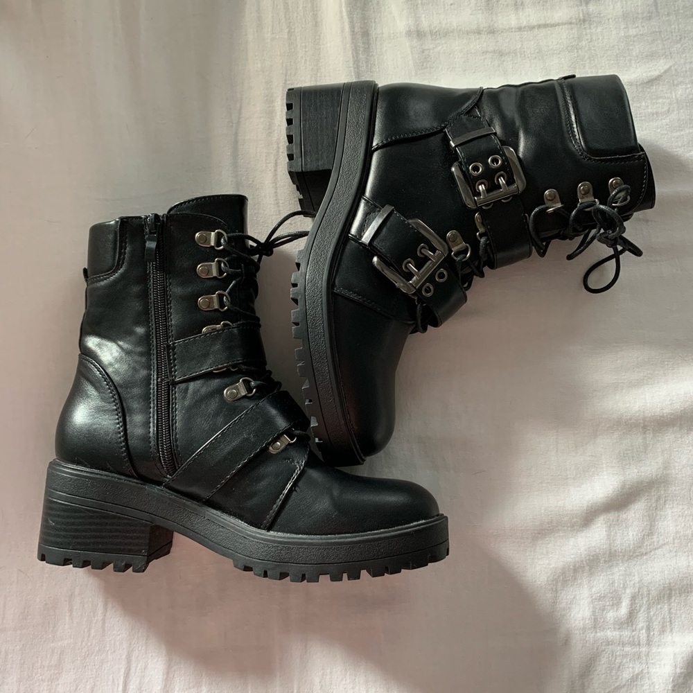 Nasty Gal black combat boots